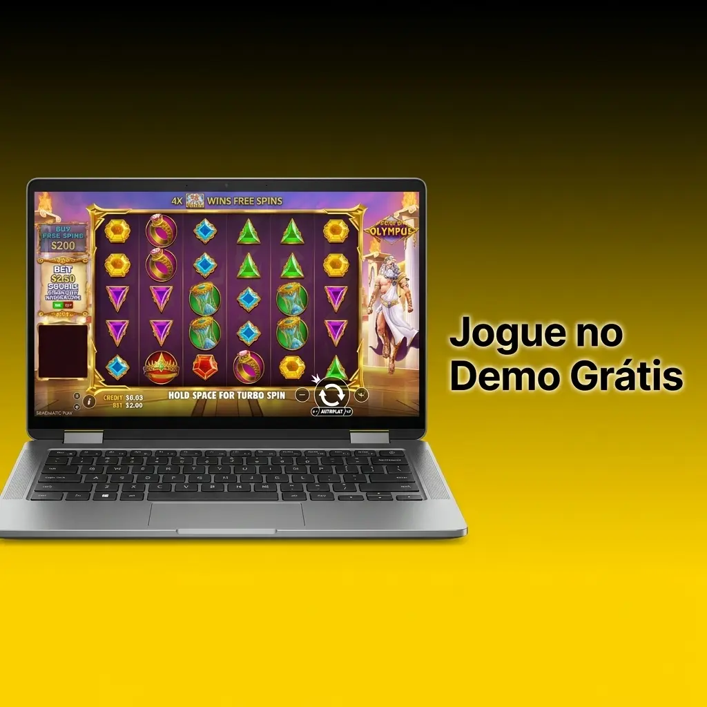 Jogador explorando o modo demo grátis de Gates of Olympus sem arriscar dinheiro real